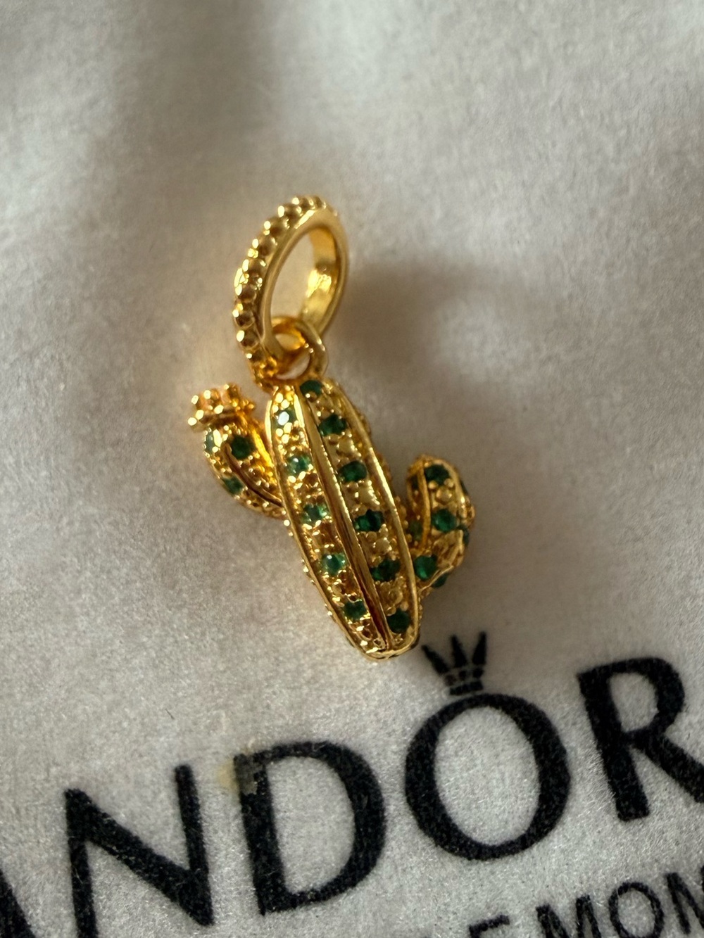 Pandora Sparkling Desert Cactus Pendant Charm RETIRED
